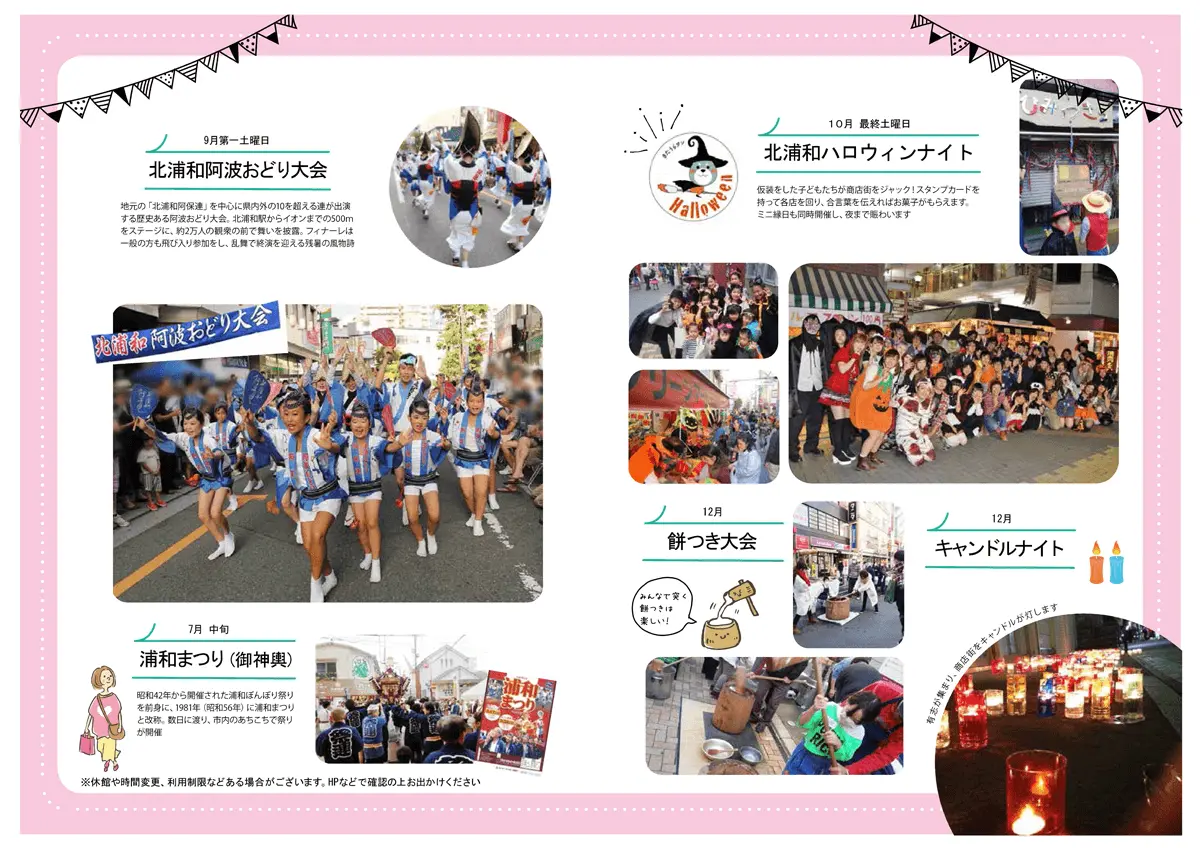 北浦和西口商店街の過去のイベントアーカイブ写真：阿波踊りや地域フェスティバルの様子